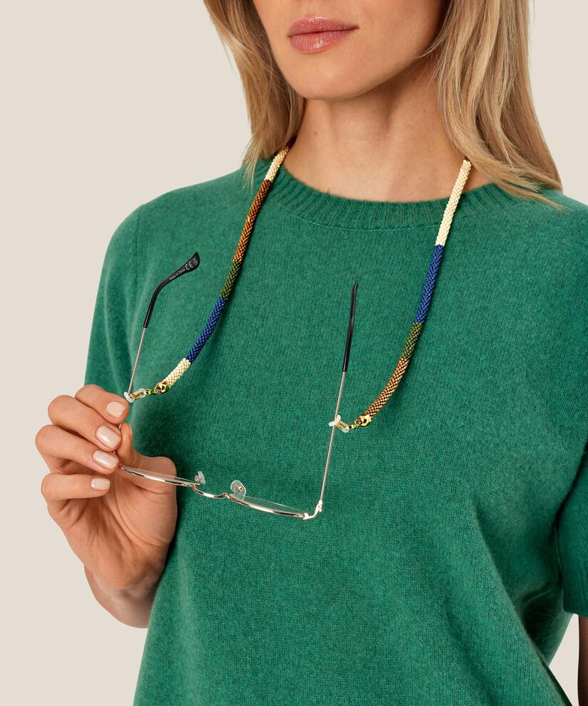 Brillenband mit kleinen Glasperlen, Four Clover