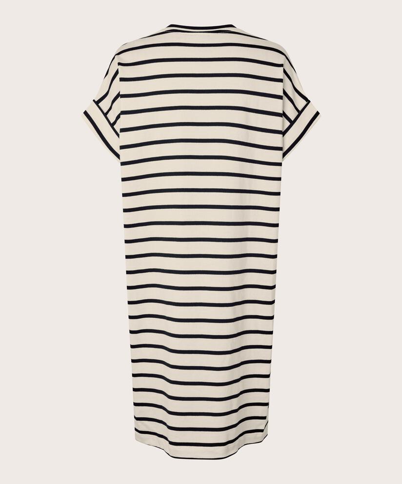 gestreiftes Jerseykleid mit Rundhalsausschnitt, Whitecap