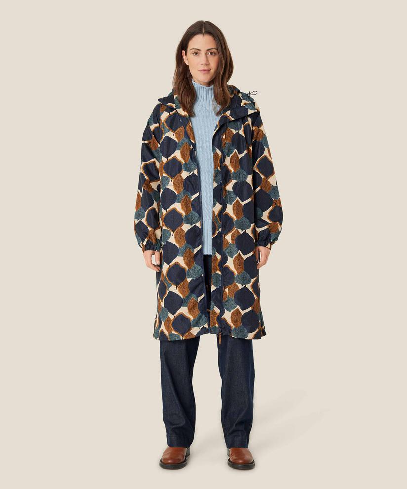 gemusterter Regenmantel mit Kapuze, Moonlit Ocean