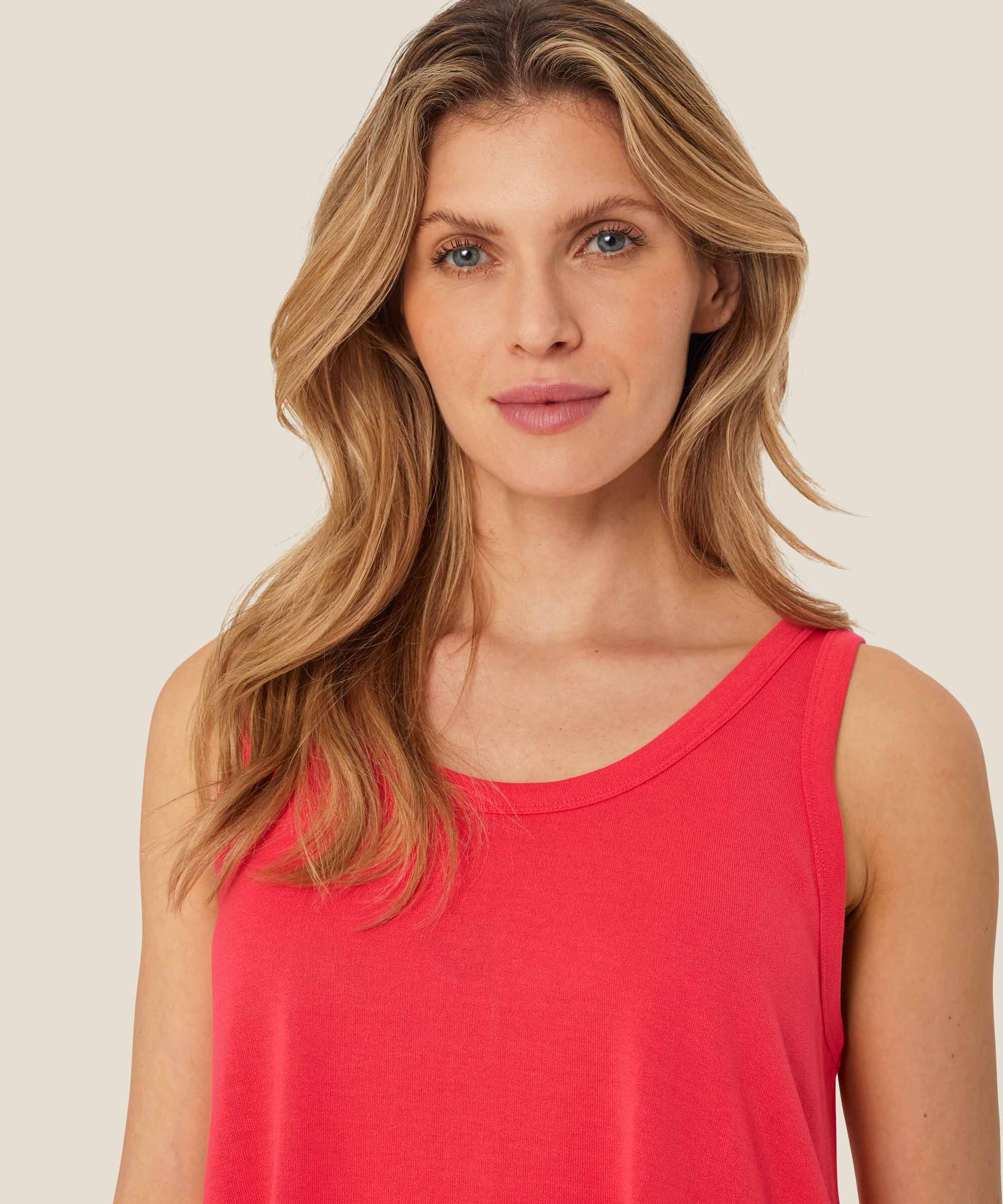 Jersey-Tanktop mit Rundhalsausschnitt, Hibiscus