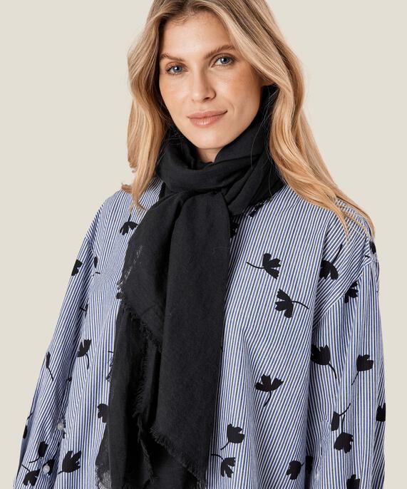 Schal Aus Weicher Baumwolle, Black