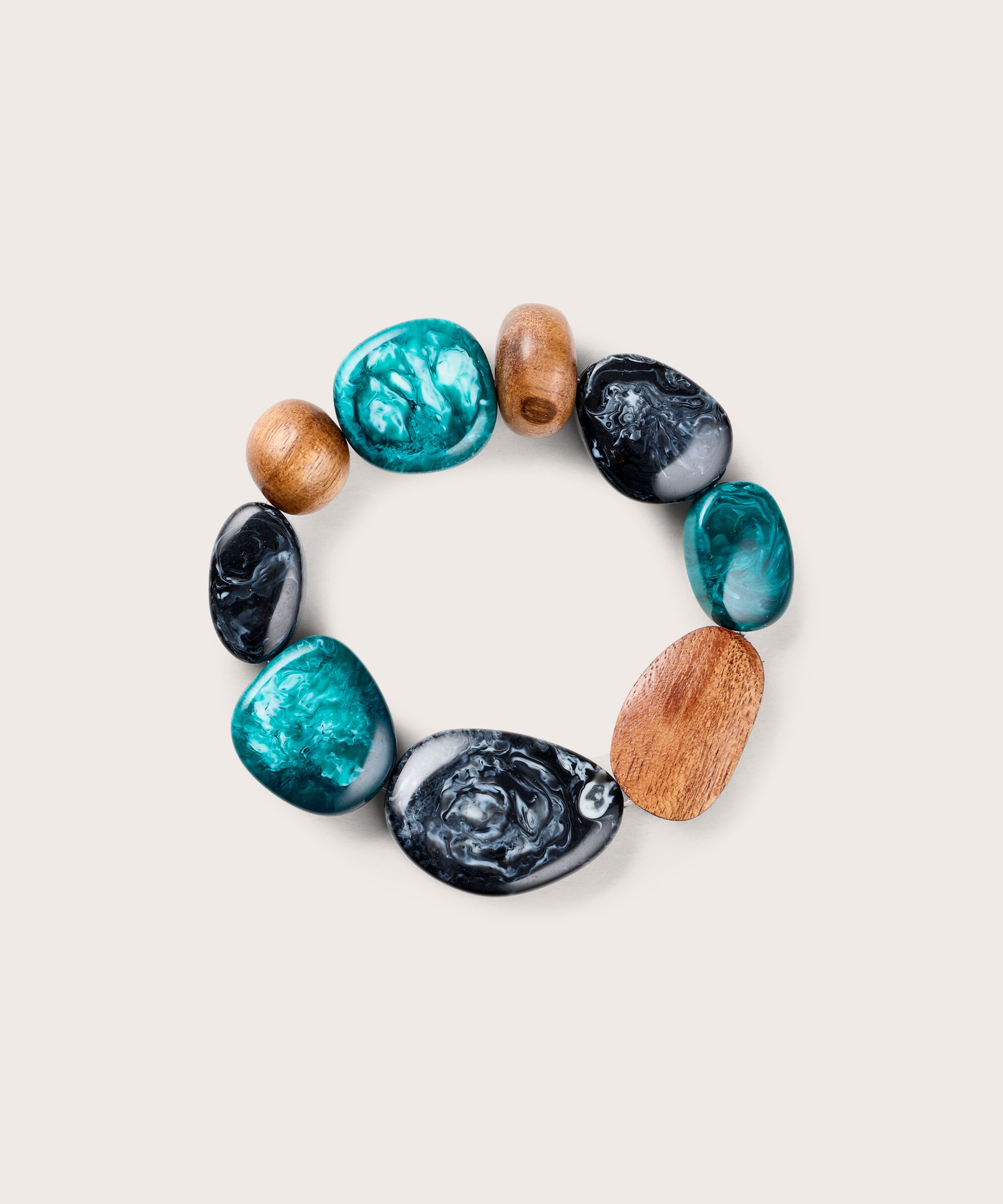 Armband mit farbigen Perlen, Teal