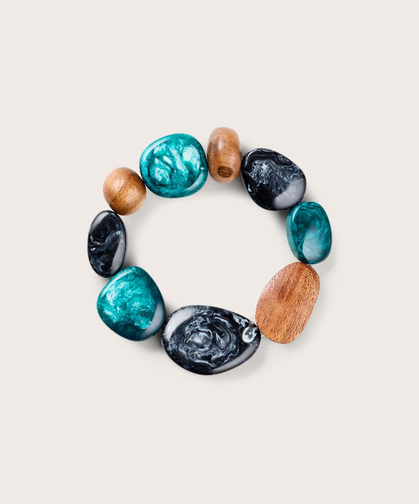 Armband mit farbigen Perlen, Teal