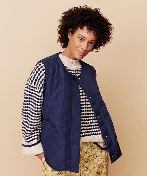 Steppweste mit Druckknopfverschluss, Mood Indigo