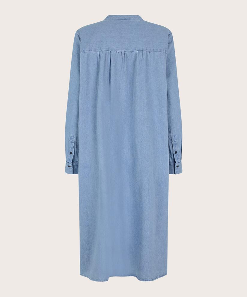 Durchgeknöpftes Jeanskleid mit langen Ärmeln, Light Denim