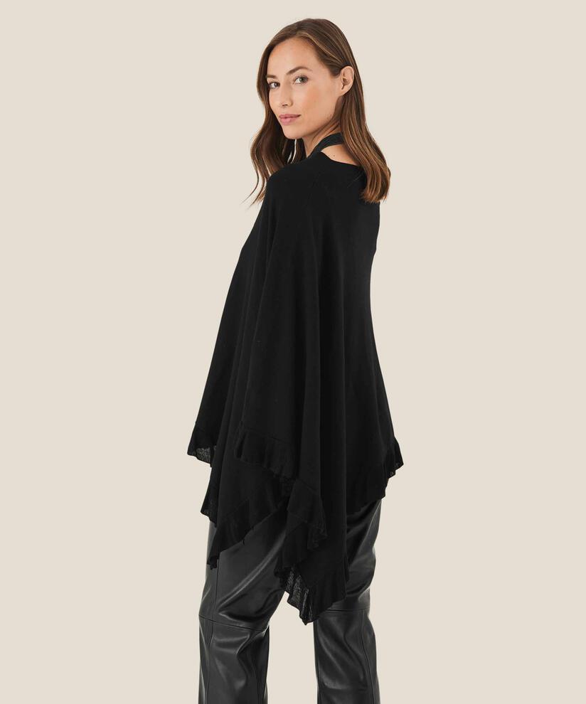 FARAH PONCHO, Black, hi-res