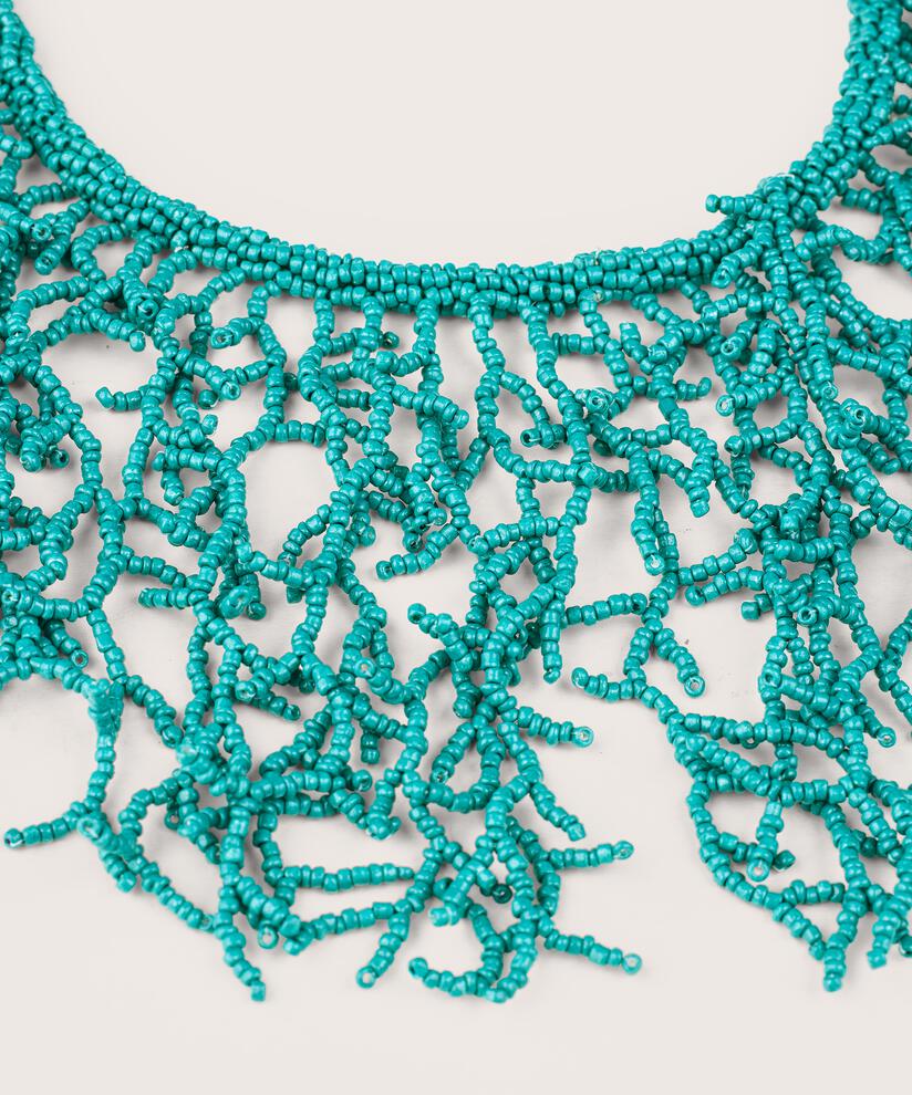 Halskette mit farbigen Perlen, Teal