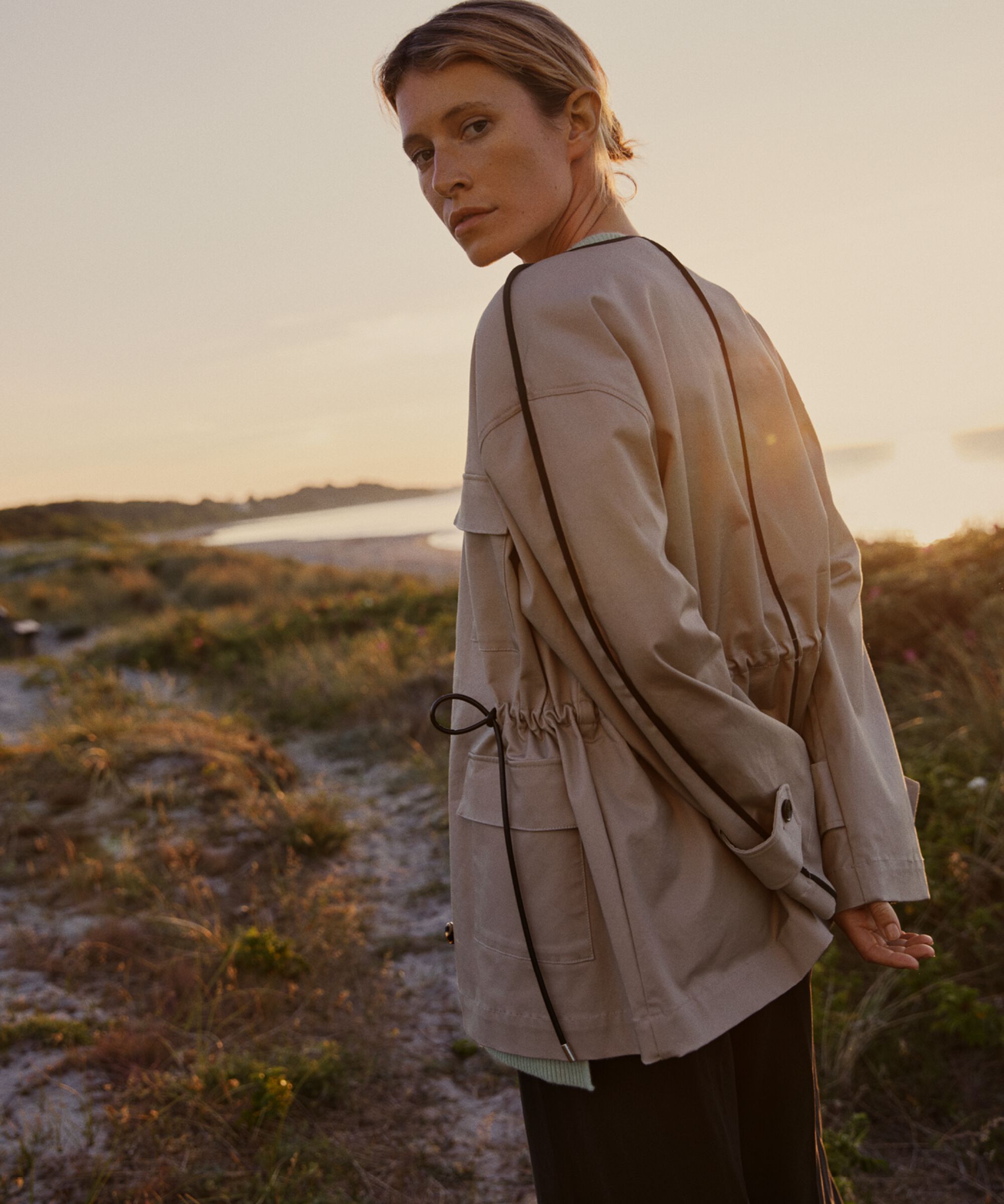 Jacke in Baumwollqualität mit Kontrastpaspelierung, Plaza Taupe