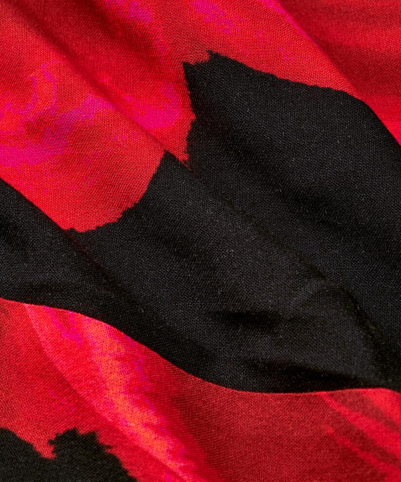 Bedrucktes Viskosehemd mit Seitenschlitz, Haute Red