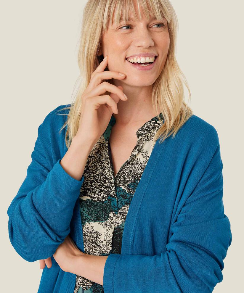 Feinstrick-cardigan Mit Geradem Schnitt, Celestial