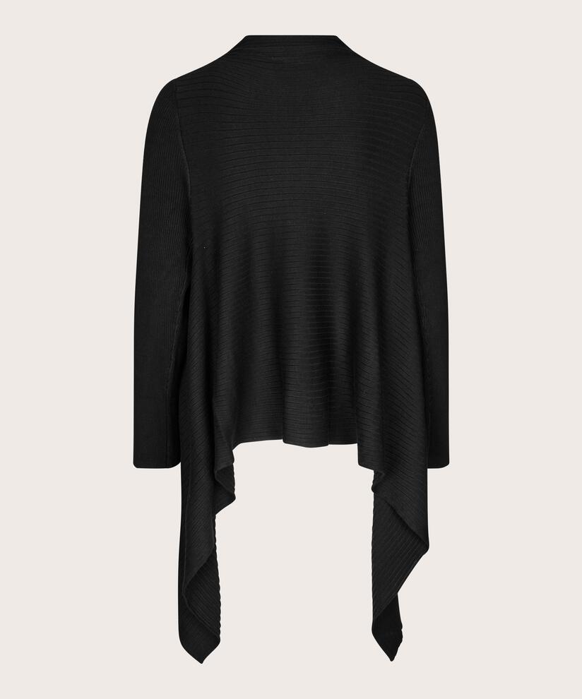 Cardigan mit gerippten Details, Black