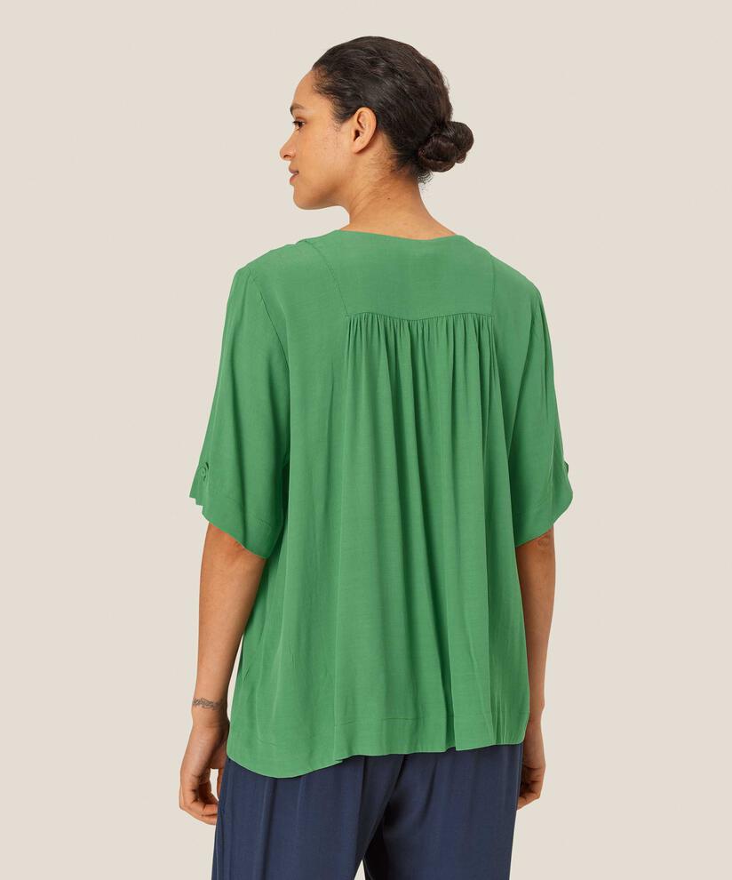 Viskosebluse mit Knopfleiste, D. Grass Green