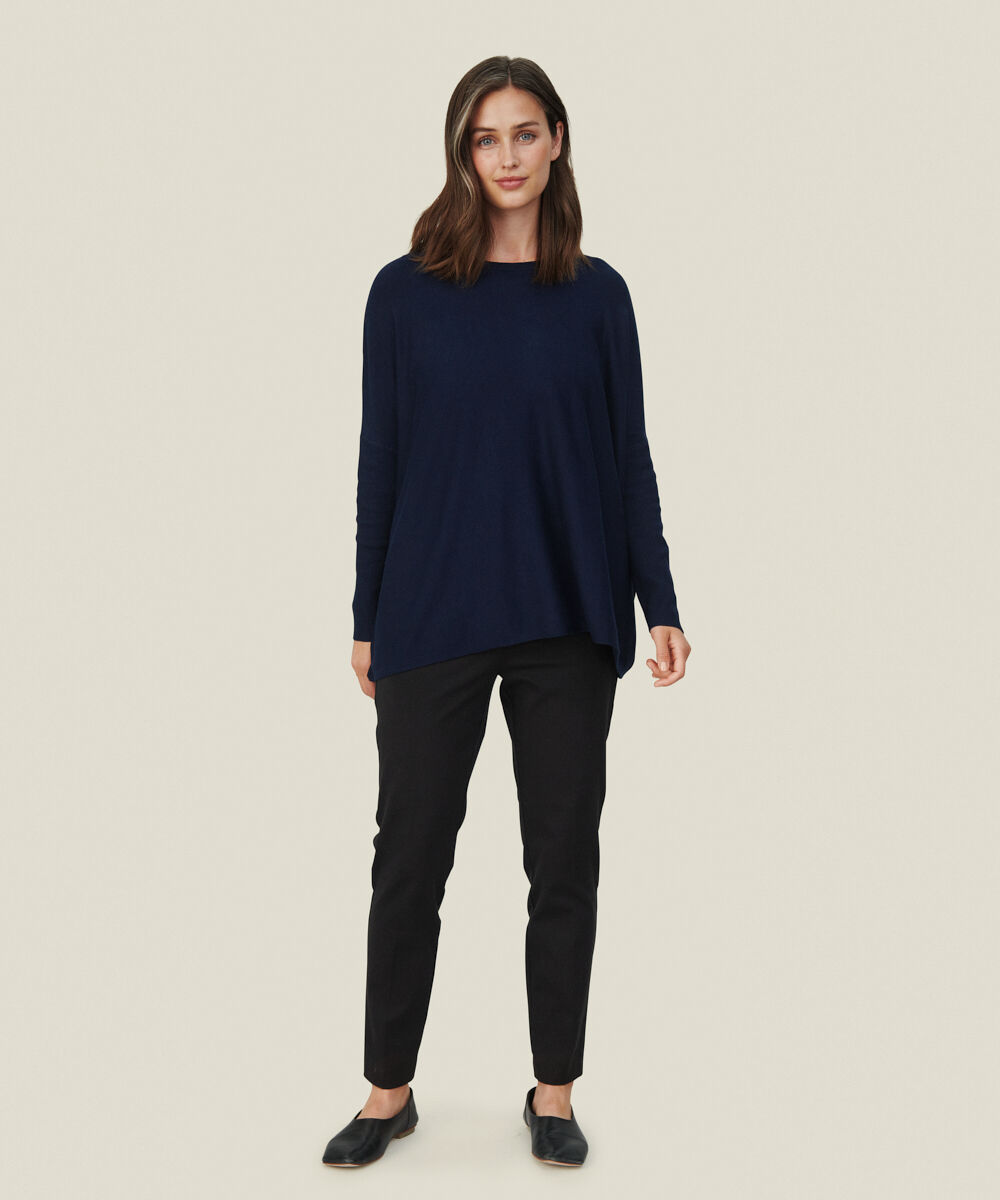 Oversize-pullover Mit Schmalen &Auml;rmeln, Navy