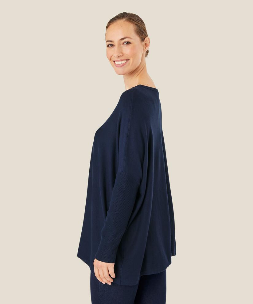 Oversize-pullover Mit Schmalen Ärmeln, Navy