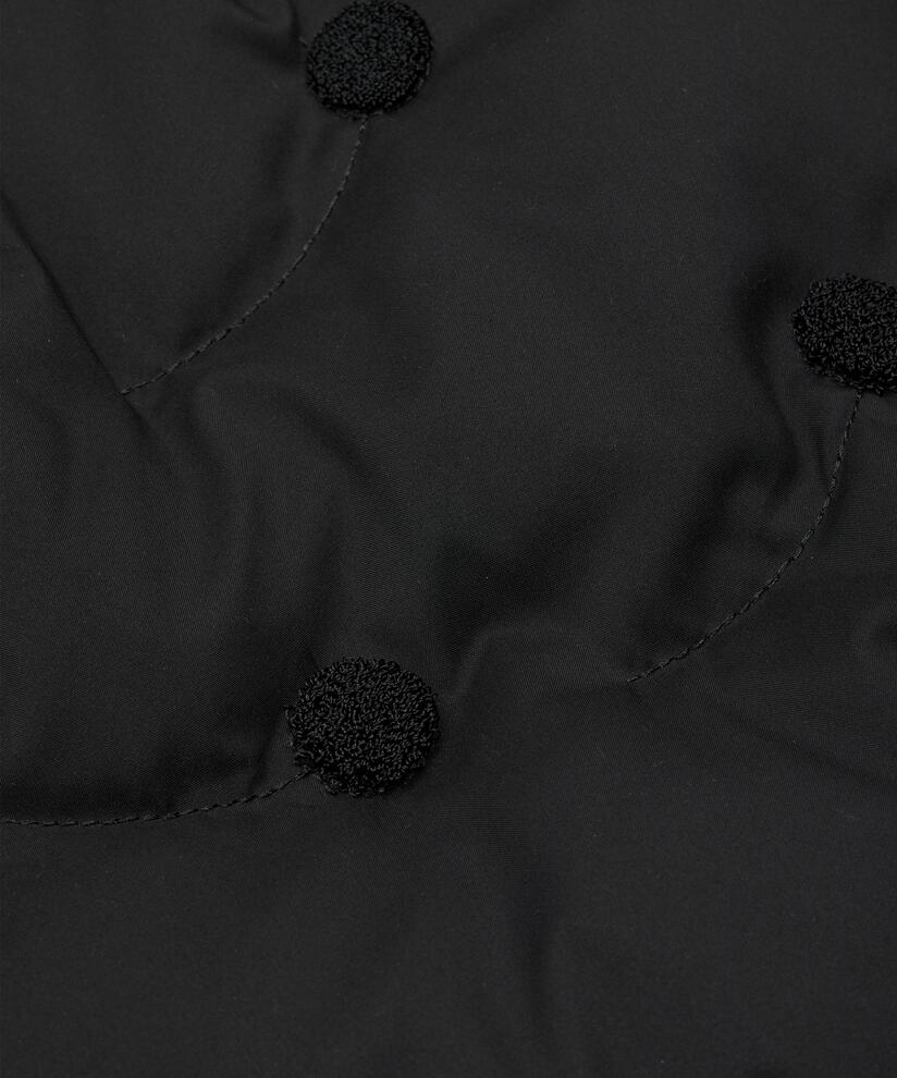 Daunenmantel mit gerippten Details, Black