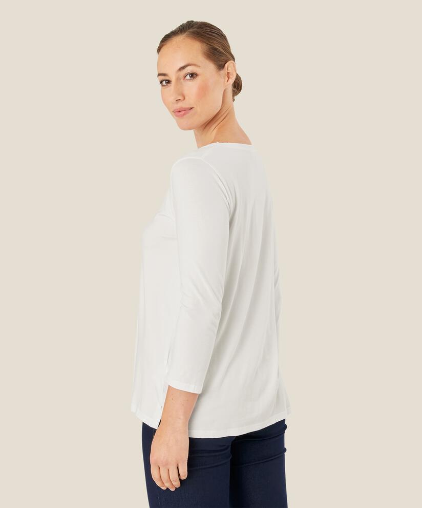 Shirt mit rundem Hals, Cream