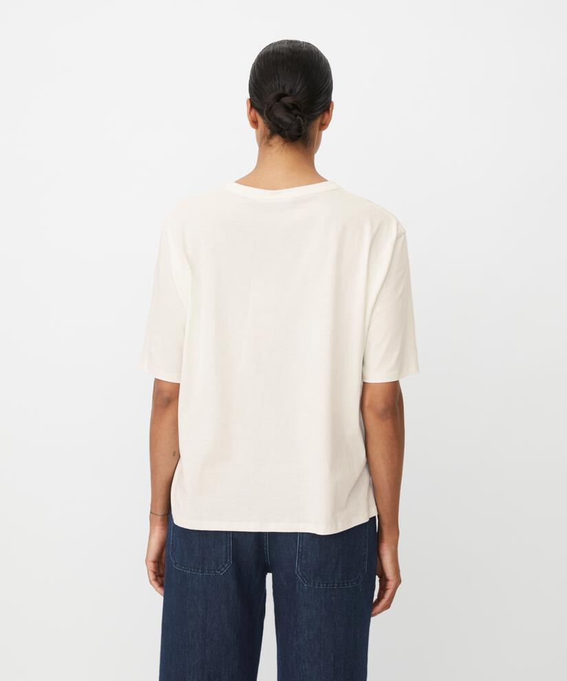 Bedrucktes Baumwoll-t-shirt Mit Rundhals, Jet Stream