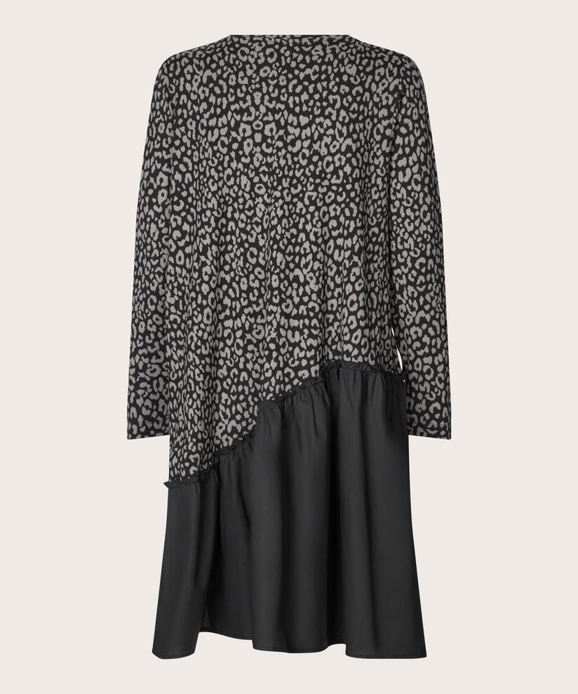Jerseykleid mit angenähtem asymmetrischem Rock, Steel Grey