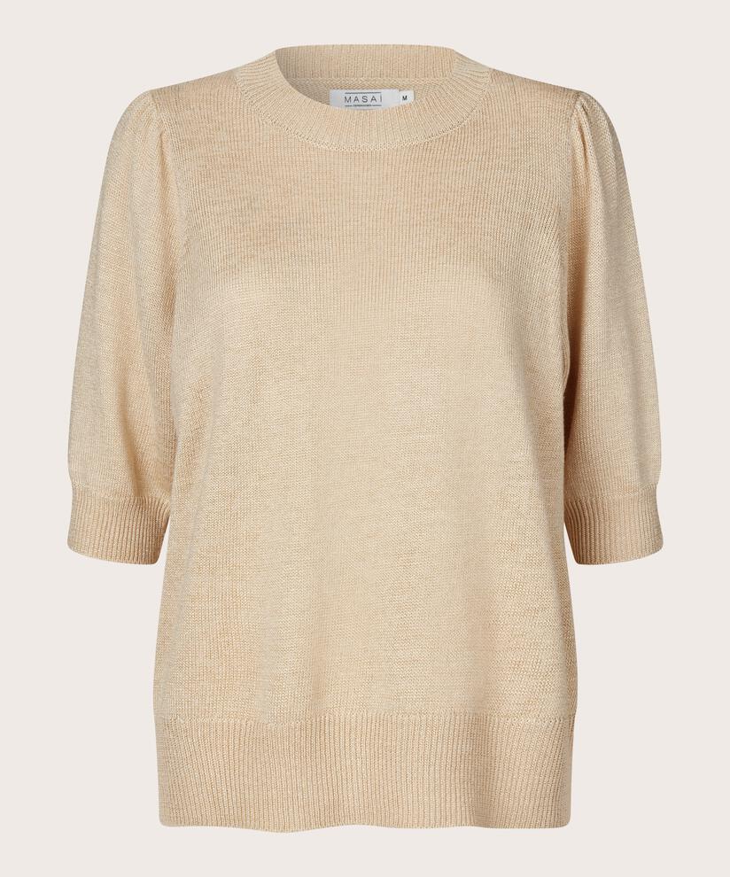 Strickbluse aus Leinenmischung, Natural