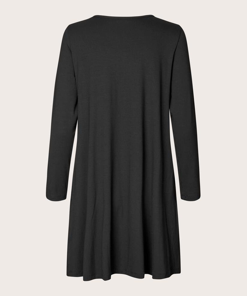 Jersey-Tunika mit Falten und Eingrifftaschen, Black
