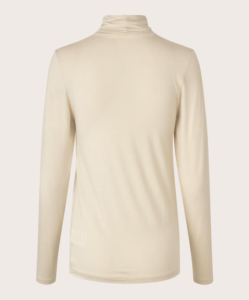 Rollkragenbluse Aus Weichem Jersey, Fog