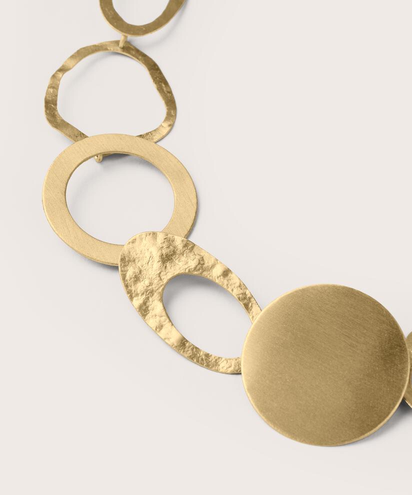 Halskette mit verstellbarer Länge und goldfarbenen Ringen, Gold