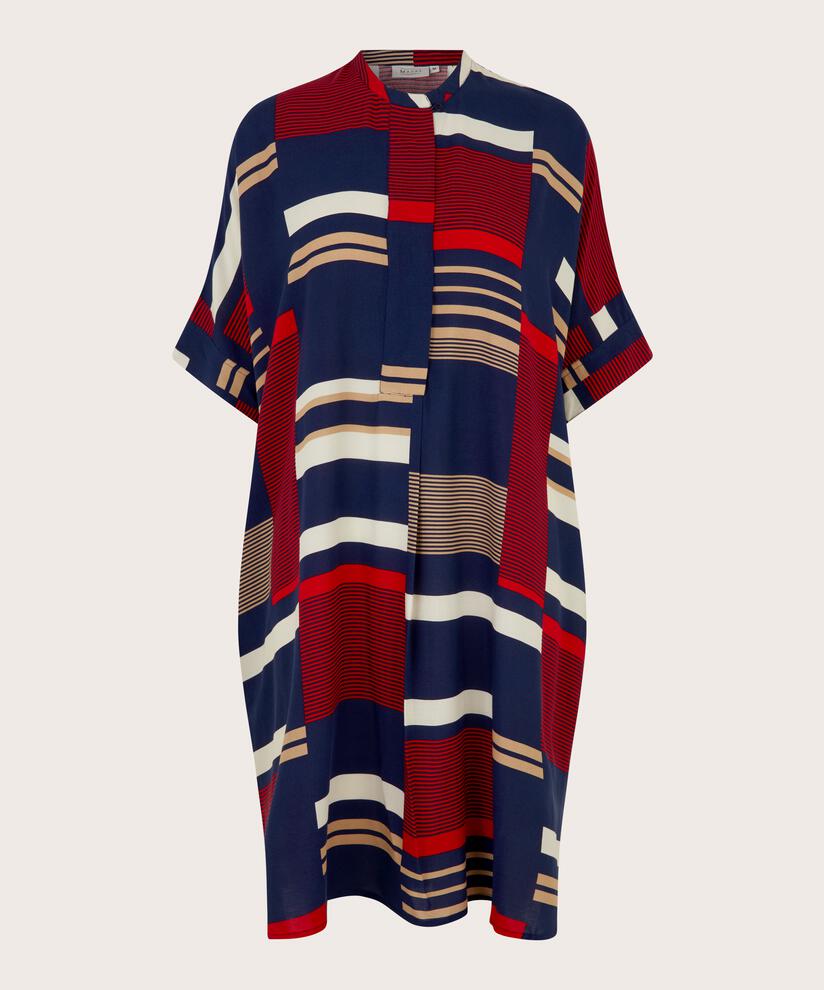 Kleid mit verdeckter Knopfleiste und Taschen, Maritime Blue