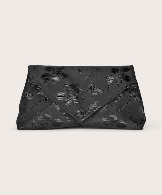 Tasche mit gestickten Blumen, Black