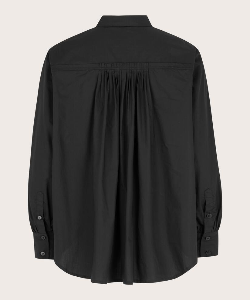 Button-Down-Hemdbluse aus Baumwolle, Black