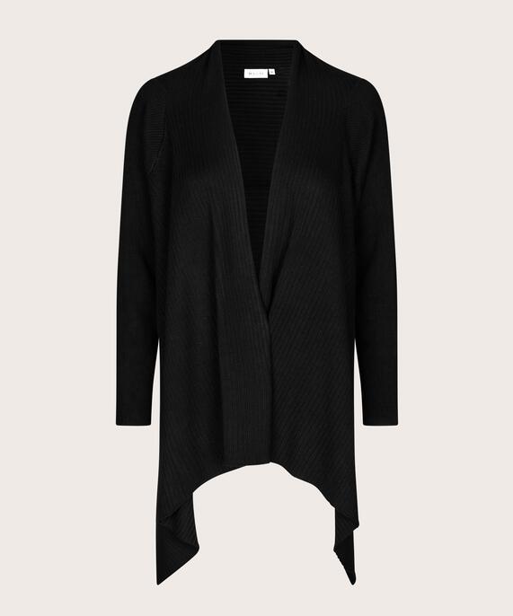 Cardigan mit gerippten Details, Black