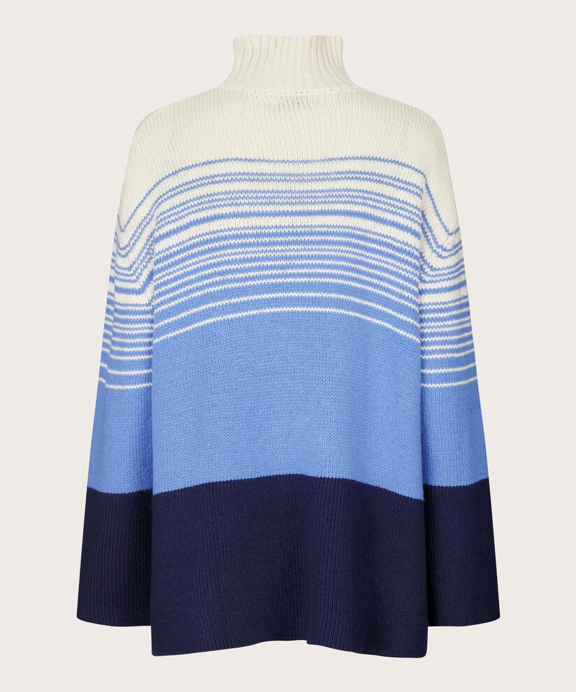 Gestrickter Rollkragenpullover aus Baumwollmischung, MBlu/BluB/Whc