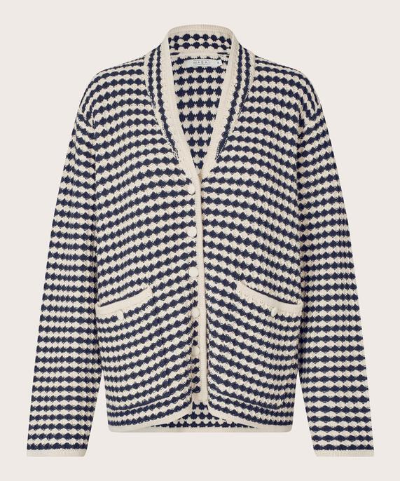 Cardigan aus Baumwollmischung mit Fronttaschen, Mood Indigo
