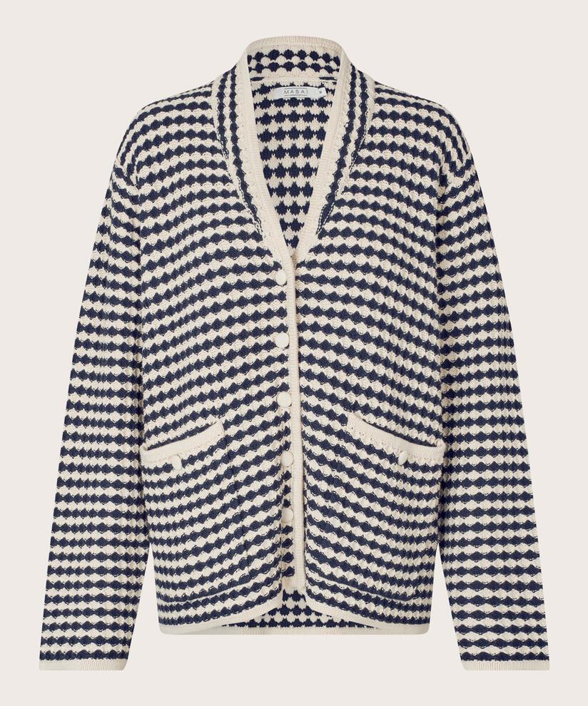 Cardigan aus Baumwollmischung mit Fronttaschen, Mood Indigo