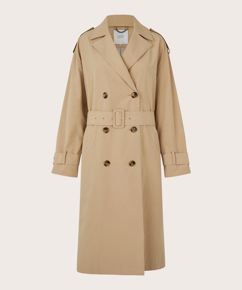 Trenchcoat mit zweireihigem Knopfverschluss, Safari