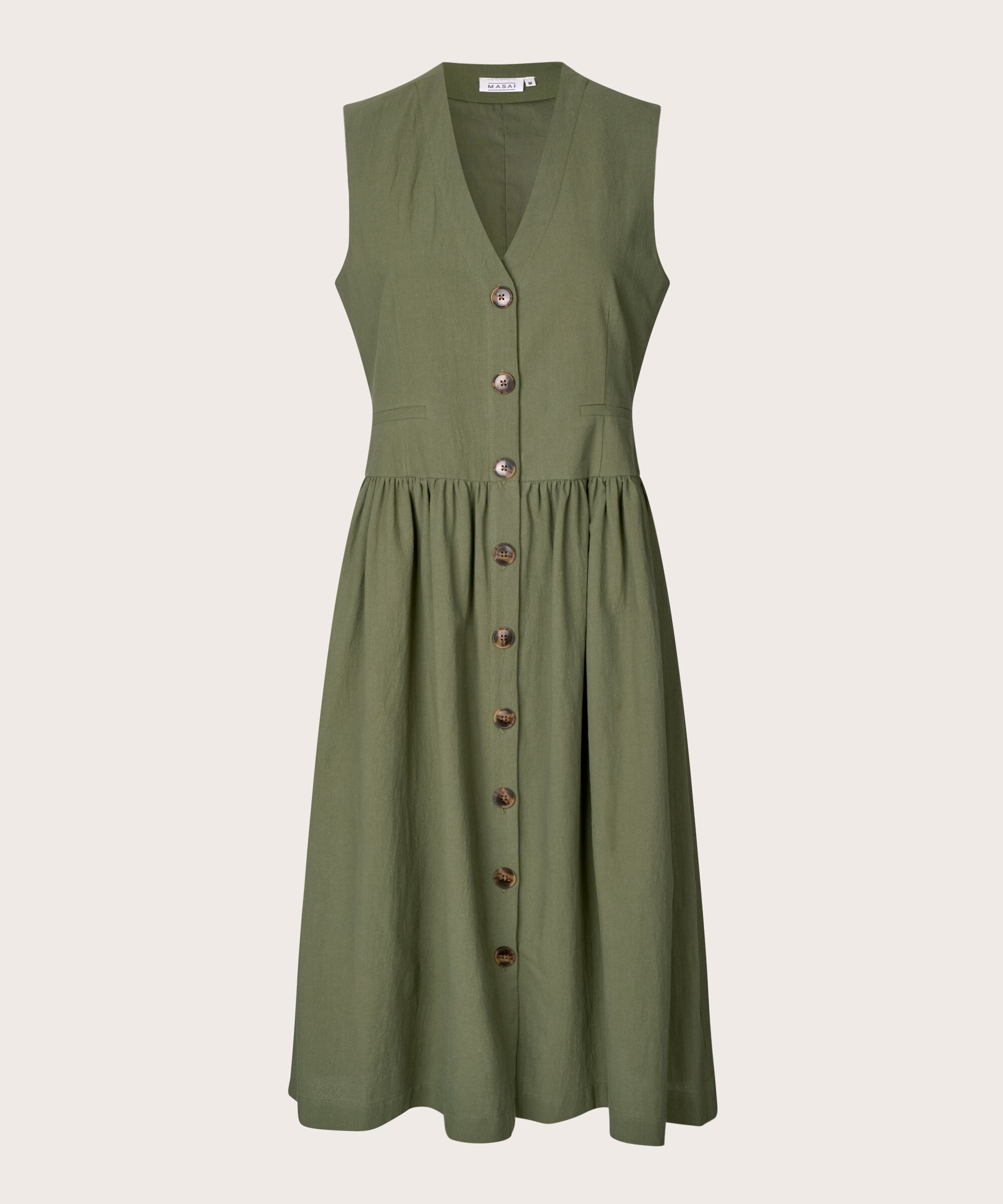 Durchgeknöpftes ärmelloses Baumwollkleid, Four Clover