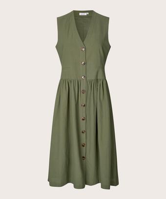 Durchgeknöpftes ärmelloses Baumwollkleid, Four Clover