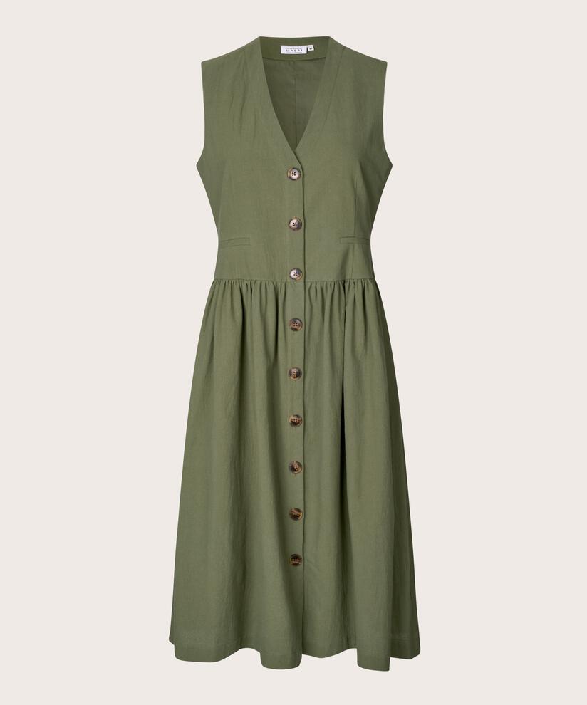 Durchgeknöpftes ärmelloses Baumwollkleid, Four Clover