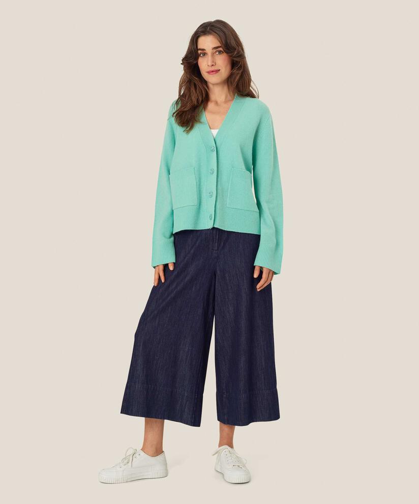 weicher Woll-Cardigan mit Fronttaschen, P. Turquoise