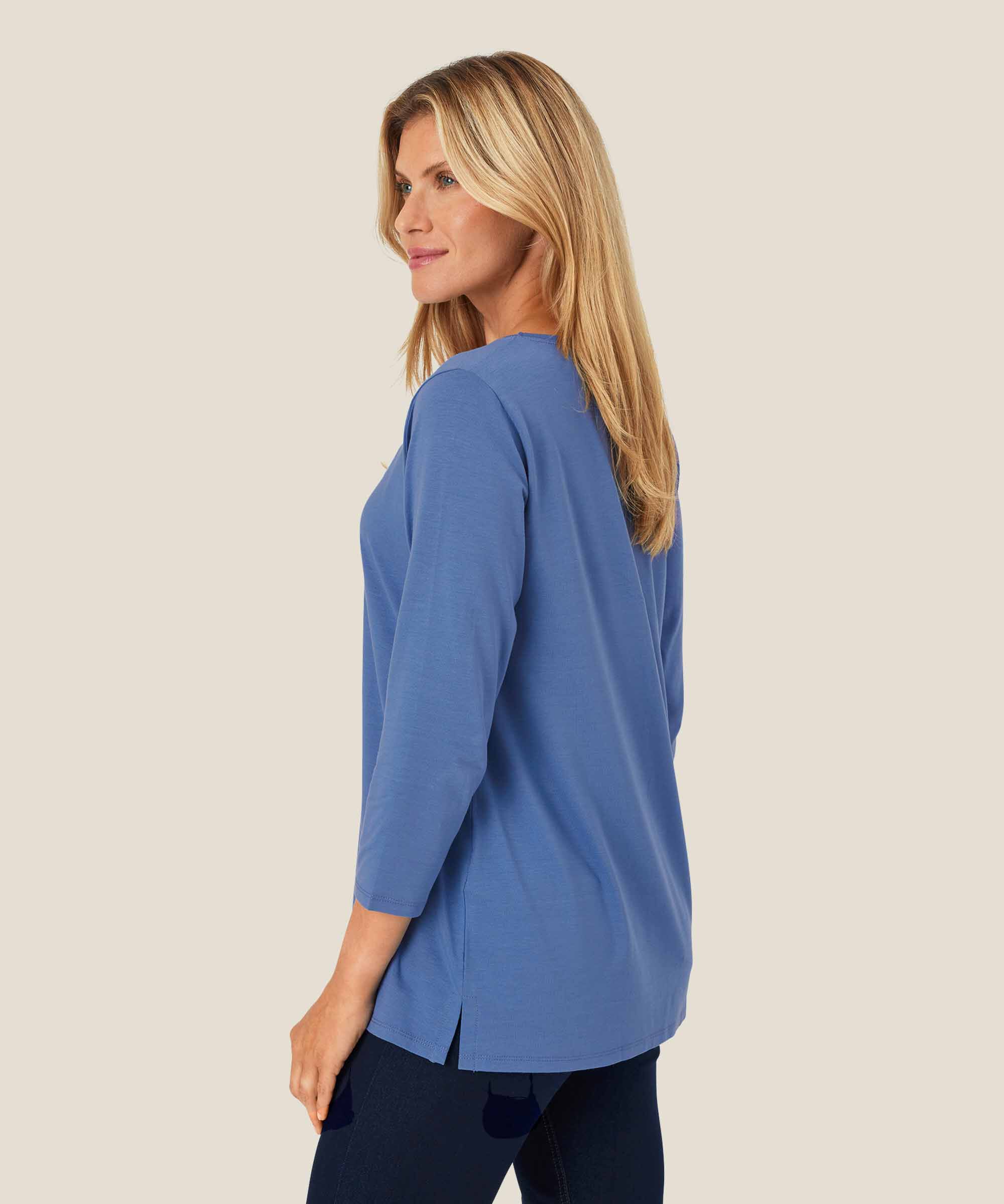 Shirt mit rundem Hals, Federal Blue