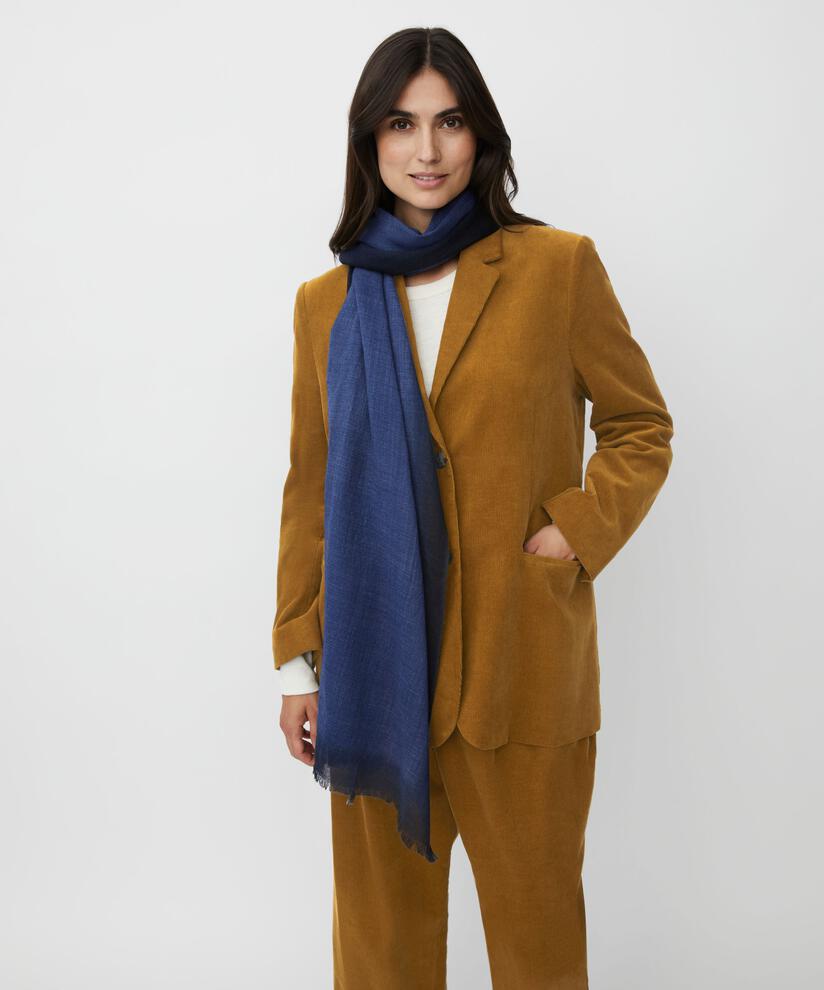 zweifarbiger Schal aus reiner Wolle, Bijou Blue