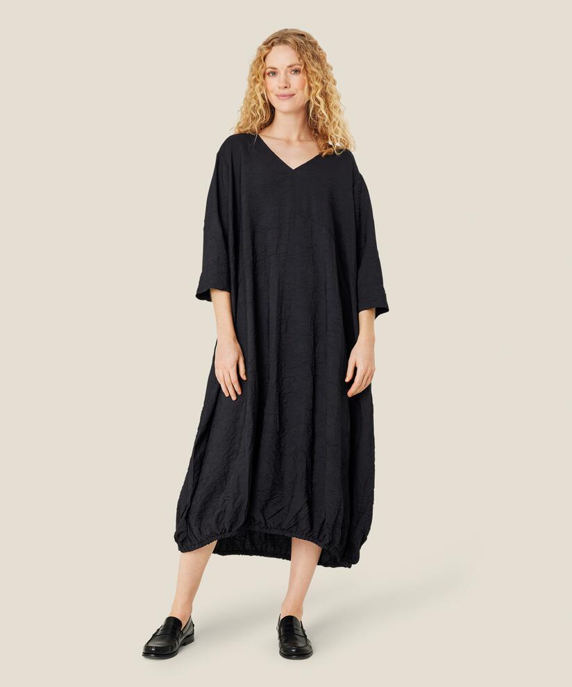 Viskosekleid mit elastischem Rand, Black