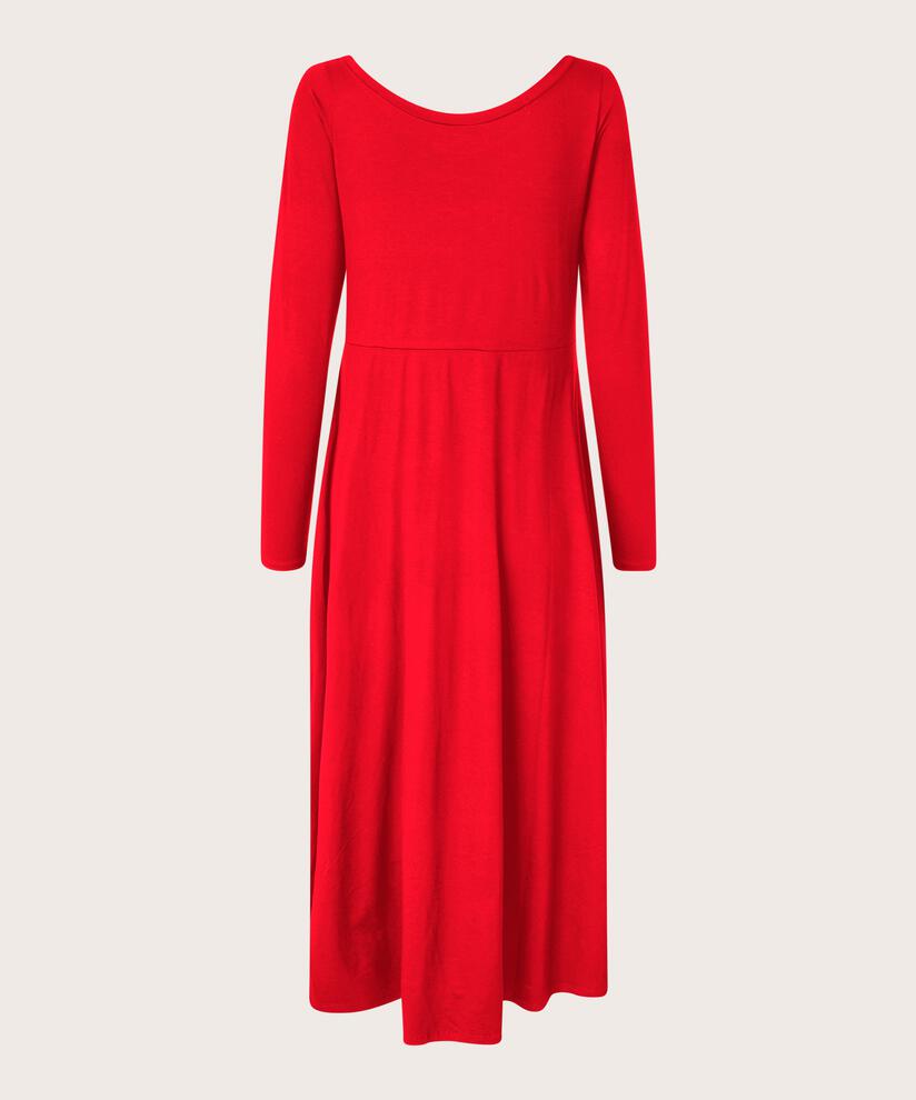 Jerseykleid mit langen Ärmeln und Rundhalsausschnitt, Haute Red