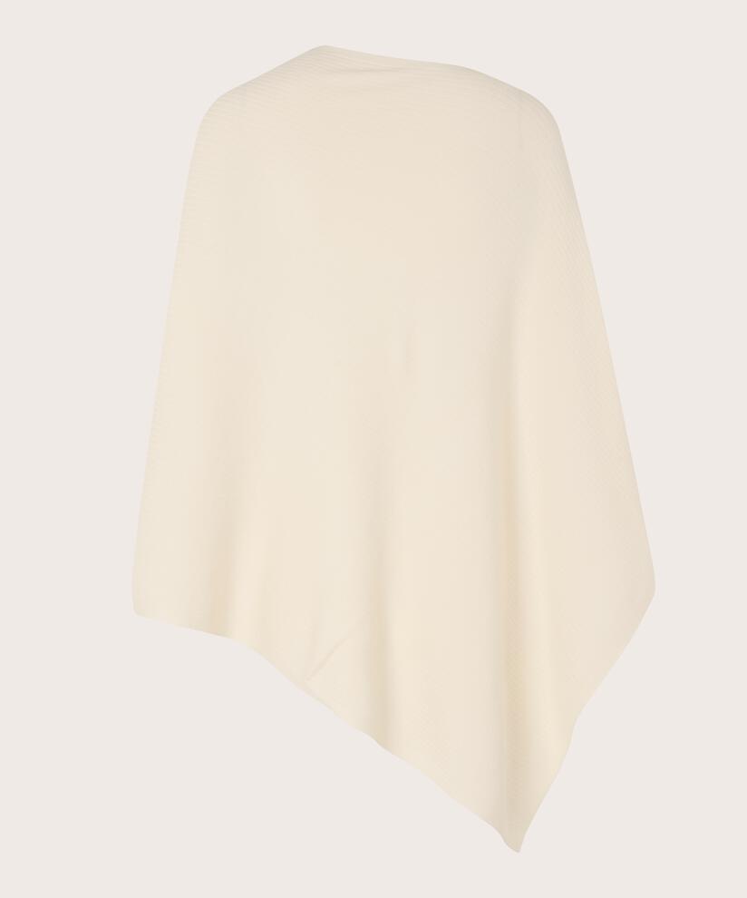 Gestrickter Poncho mit asymmetrischem Boden, Jet Stream