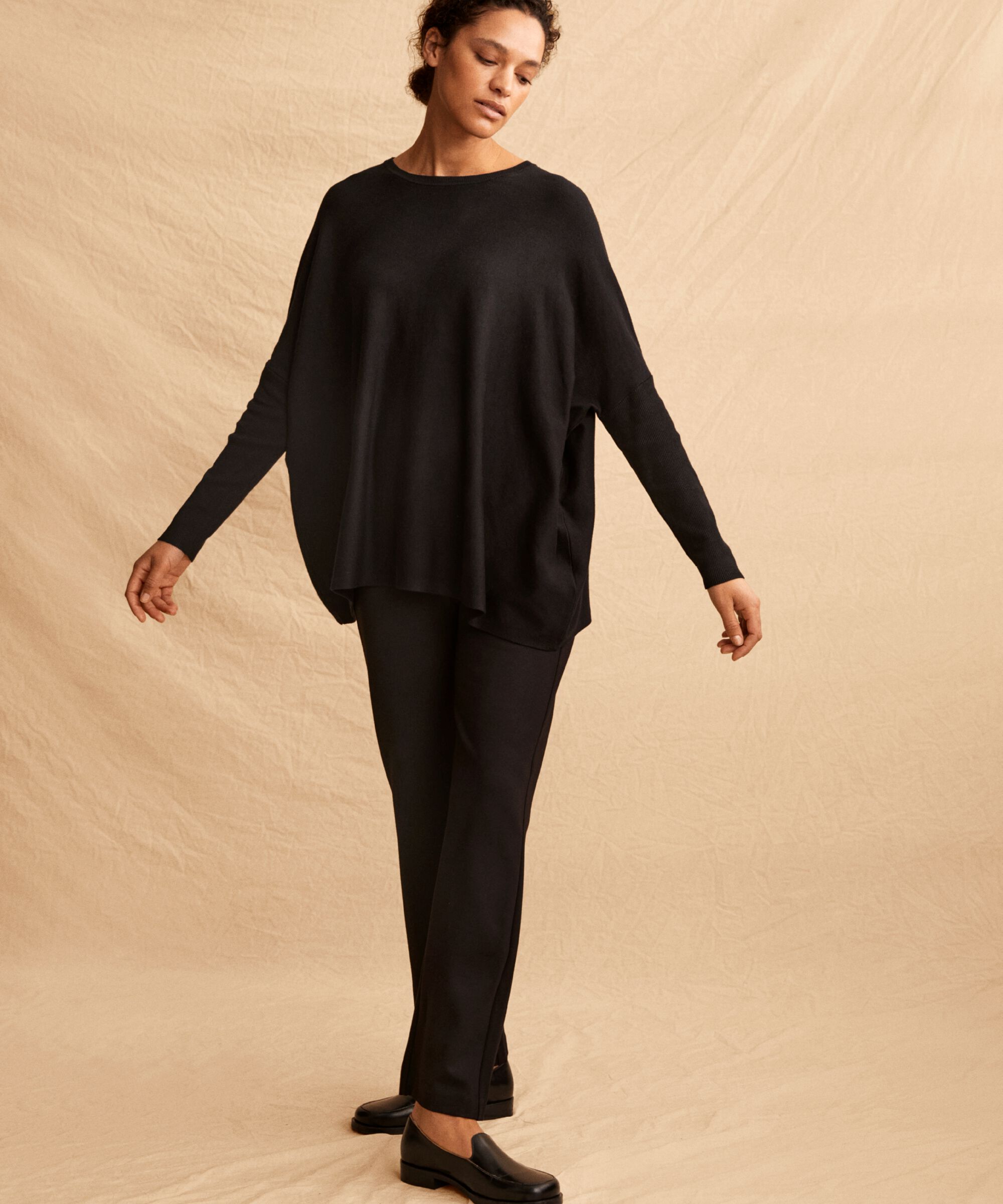 Oversize-pullover Mit Schmalen Ärmeln, Black