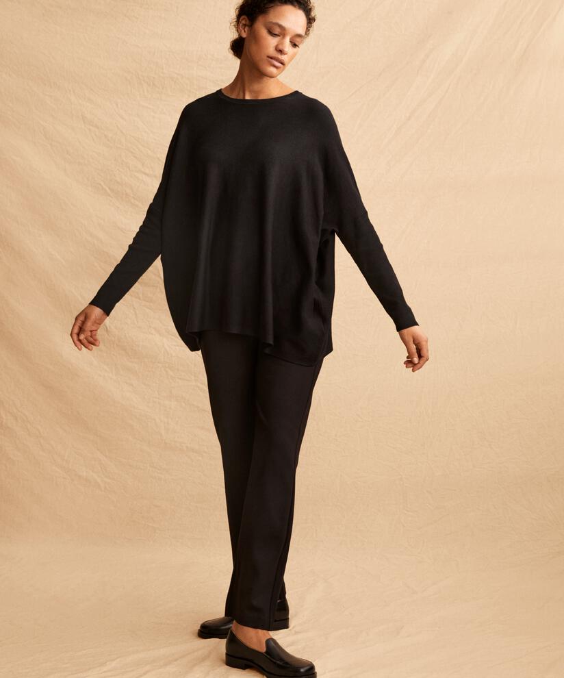 Oversize-pullover Mit Schmalen Ärmeln, Black