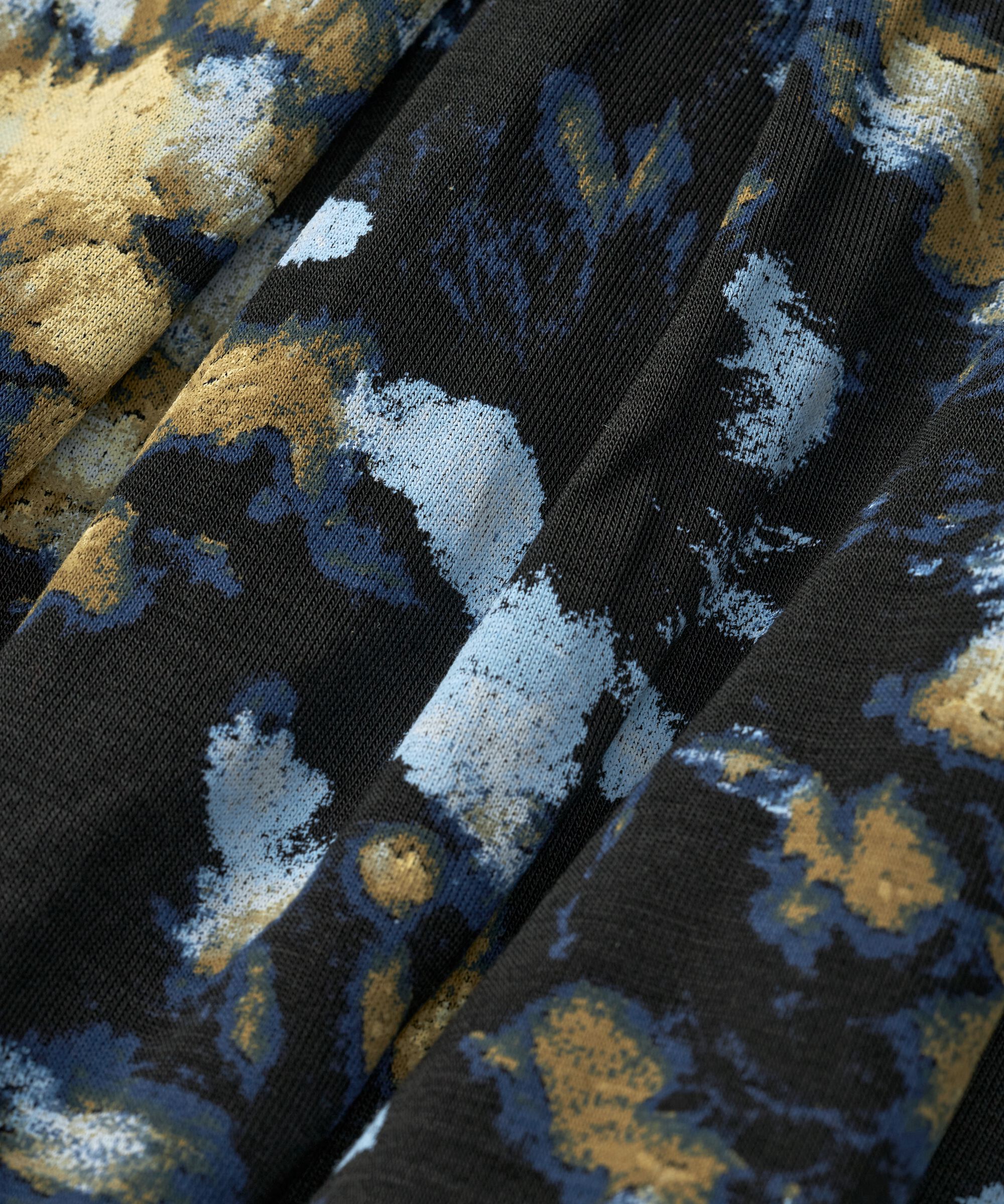 gemustertes Tulpenkleid mit Reißverschluss am Hals, Dull Gold