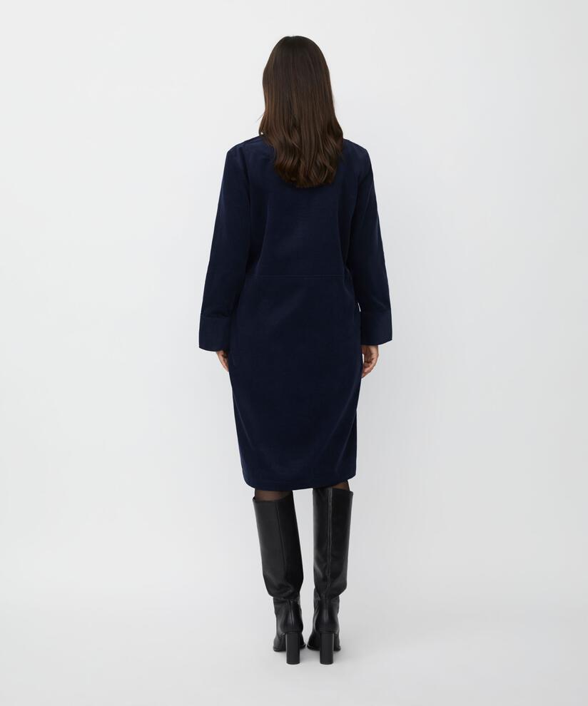 Samtkleid mit Reißverschluss am Hals, Navy Blazer