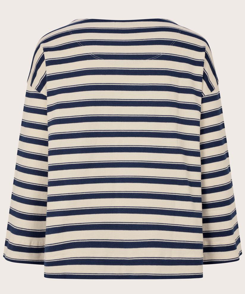 Gestreiftes Jersey-top Mit Rundhalsausschnitt, Navy Blazer