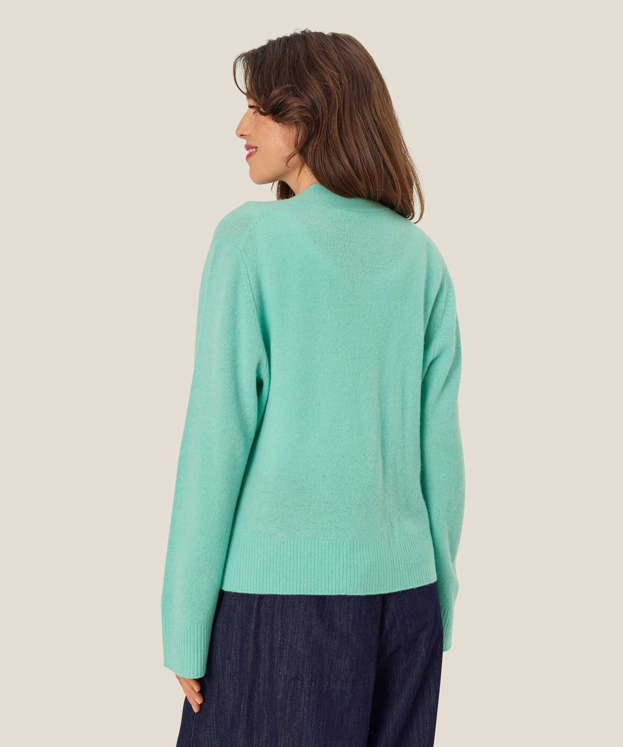 weicher Woll-Cardigan mit Fronttaschen, P. Turquoise