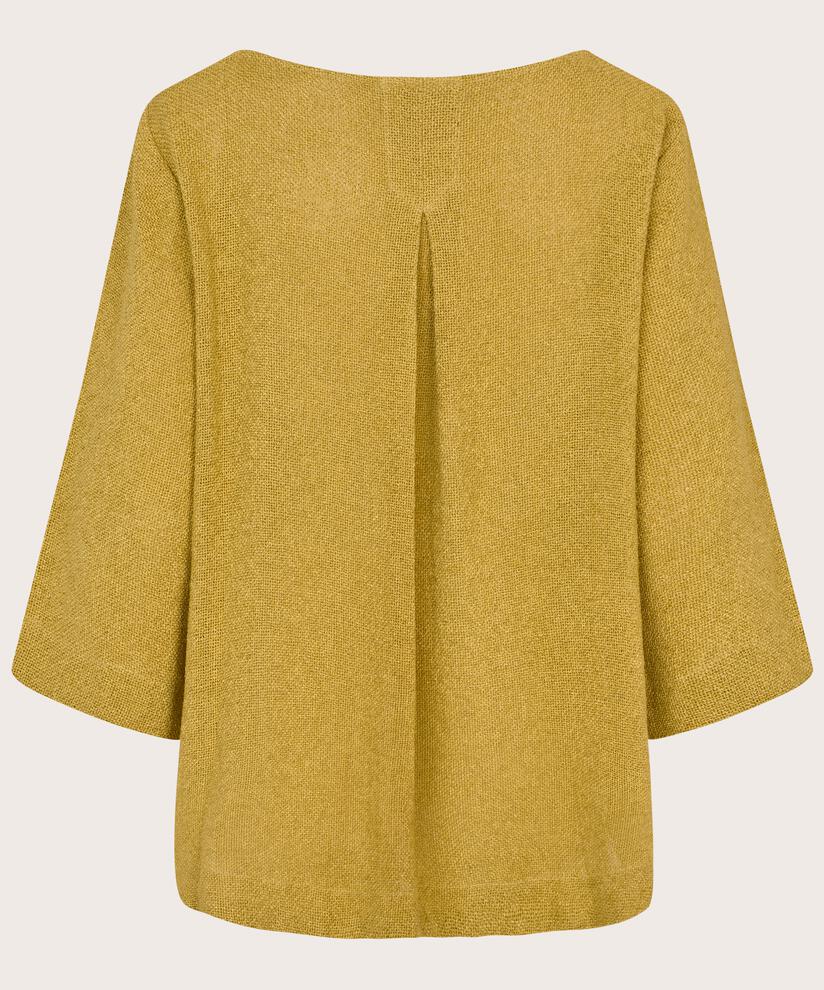Bouclé-Bluse mit 3/4-Ärmeln, Burnish Gold